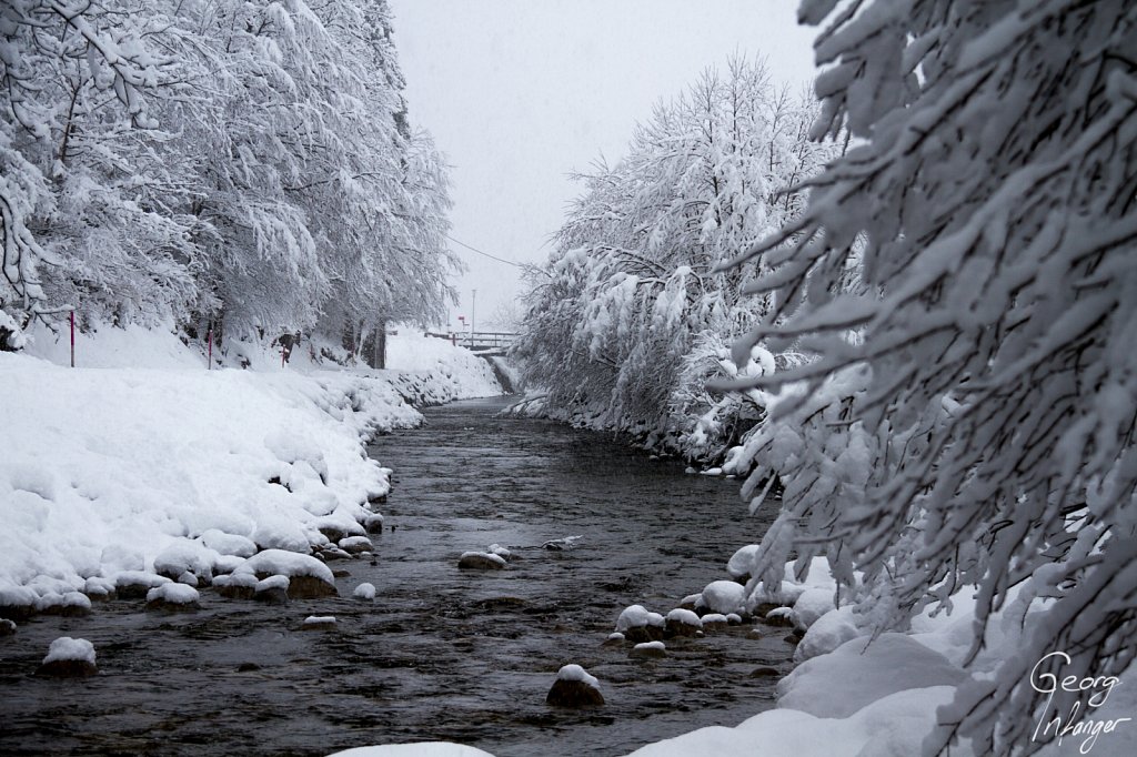  - bäume engelberg fluss schnee schneefall wasser winter 